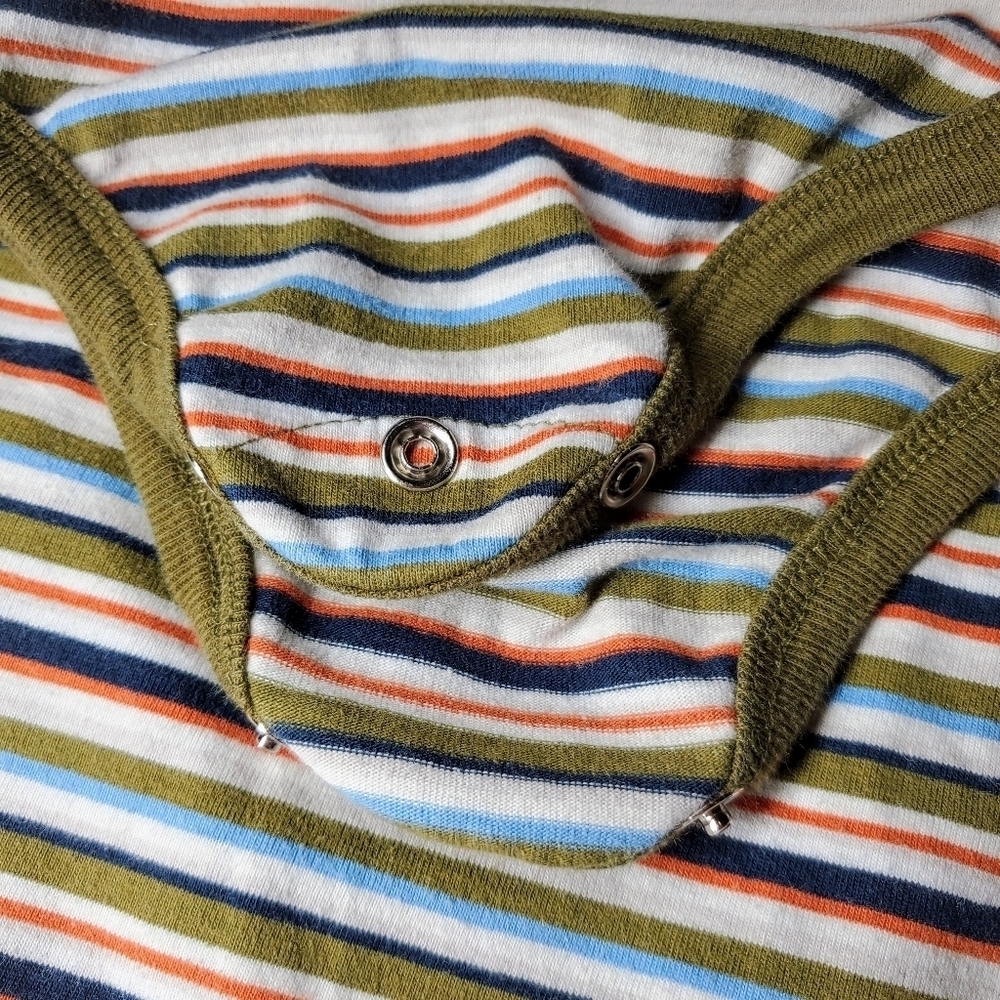 Pooh Baby Toddler Striped Onesie Bodysuit Green Orange Blue Size 24m EUC - Picture 5 of 10